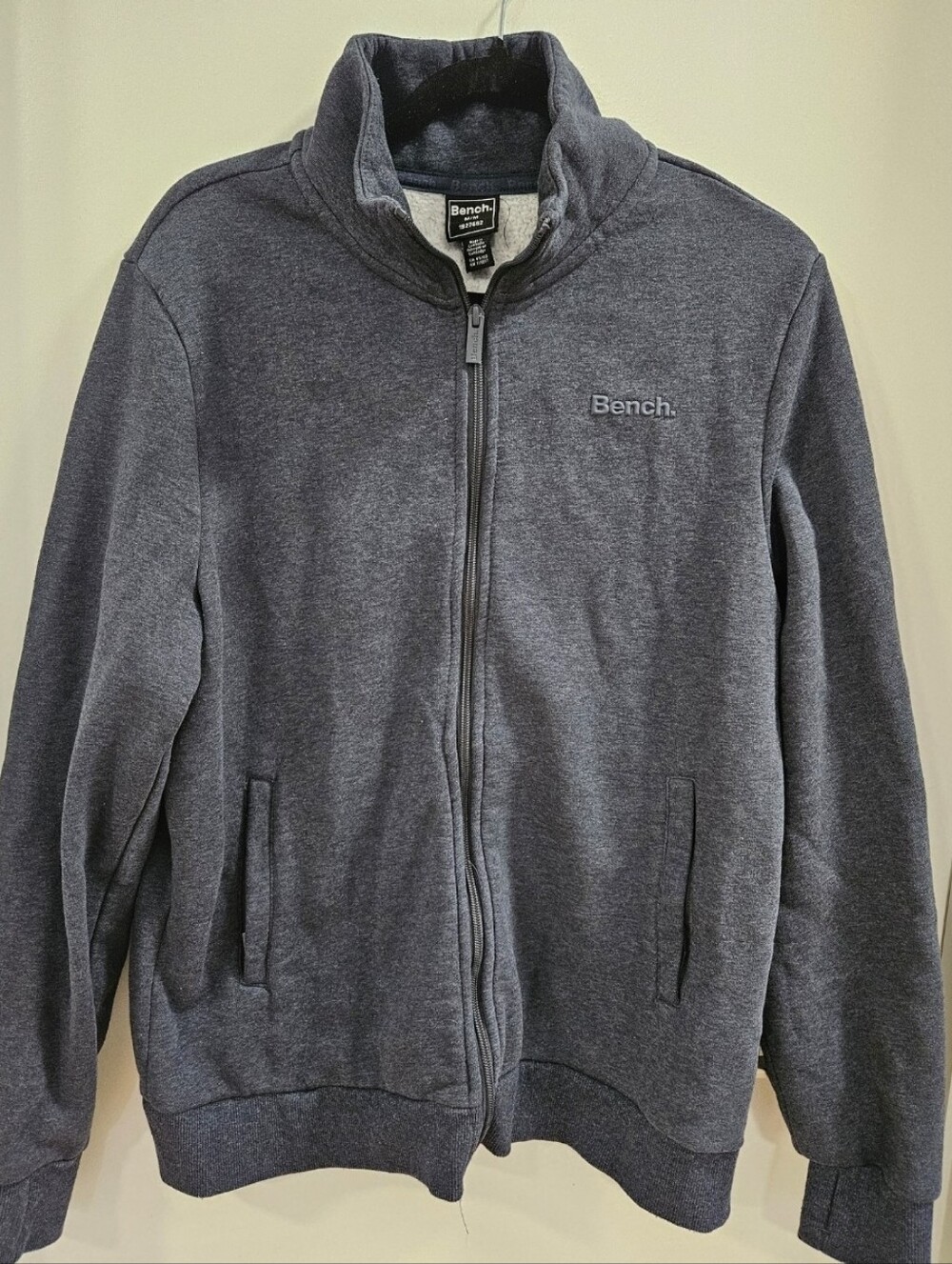 Bench Medium Men's Full-Zip Heather Navy Sweater Jacket